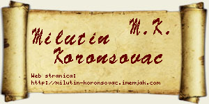 Milutin Koronsovac vizit kartica